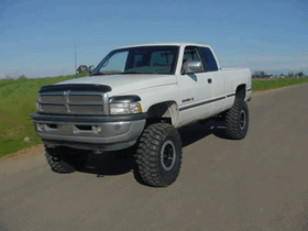 Picture of the truck with all tires filled with Dyna Beads